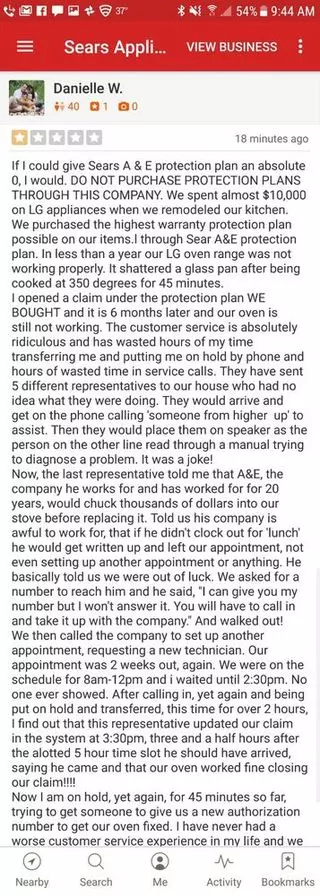 A&E Factory Service via Sears